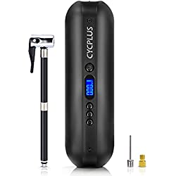 CYCPLUS 150 PSI Bomba de neumáticos Compresor eléctrico Bomba de Aire con batería Recargable de Iones de Litio Compresor de Aire portátil para Motocicletas y Todas Las Bici cletas-Negro