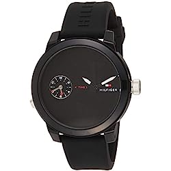 Tommy Hilfiger Reloj Analógico de Cuarzo para hombre con Correa en silicona Negro - 1791326