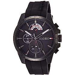 Tommy Hilfiger Reloj Analógico de Cuarzo multifunción para hombre con Correa en silicona Negro - 1791352