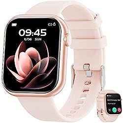 Hwagol Reloj Inteligente Hombres Mujeres, 2023 1.85´´ Llamada Bluetooth Smartwatch con Monitoreo de Sueño, Podómetro, Pulsómetro, Múltiples Modos Deportivos，Impermeable IP68 para Android iOS