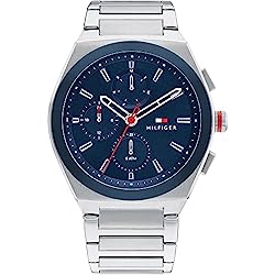 Tommy Hilfiger Reloj Analógico de Cuarzo multifunción para hombre con Correa en Acero Inoxidable plateada - 1791896