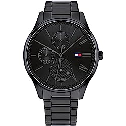 Tommy Hilfiger Reloj Analógico de Cuarzo multifunción para hombre con Correa en Acero Inoxidable Negro - 1791849