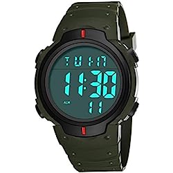 Reloj de los Hombres, mxdmai Hombres de la Moda, Deportivo Digital LED de Pantalla Grande de la Cara Relojes Militares y Casual Impermeable Luminoso cronómetro. Lectura fácil para los es