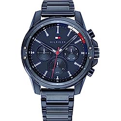 Tommy Hilfiger Reloj Analógico de Cuarzo multifunción para hombre con Correa en Acero Inoxidable Azul - 1791789