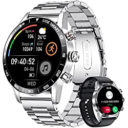 LIGE Reloj Inteligente Hombre con Llamadas y Asistente Voz, 1.32''HD Smartwatch con 2 Correas, Música Pulsómetro, SpO2, Monitor Sueño 20 Modos Deportes, Notificaciones Inteligentes para Android iOS