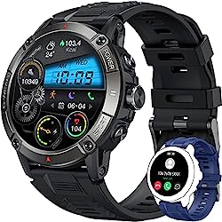Reloj Inteligente Hombre Smartwatch con Llamadas: 1.54´´Smart Watch Fitness Running Impermeable Podometro Pulsometro Presion Arterial Pulsera Actividad Reloj Deportivo Hombre para Android iOS (redondo)