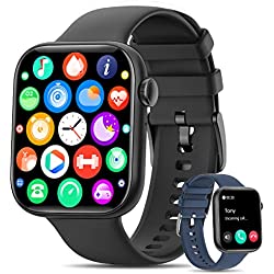 KIQULOV Smartwatch Hombre con Llamada Bluetooth,1.8´´ Reloj Inteligente Hombre con Asistente de Voz,120+Modos Deportivos,Monitor de Ritmo Cardíaco y Sueño,Smartwatch para Android iOS