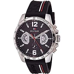 Tommy Hilfiger Reloj Analógico de Cuarzo multifunción para hombre con Correa en silicona Negro - 1791473