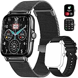 EIGIIS Reloj Inteligente Hombre Mujer 1.69’’ Smartwatch con Llamada Bluetooth Impermeable Pulsera Actividad con Pulsómetro Monitor de Sueño Monitores Reloj Deportivo para Android iOS (Negro)